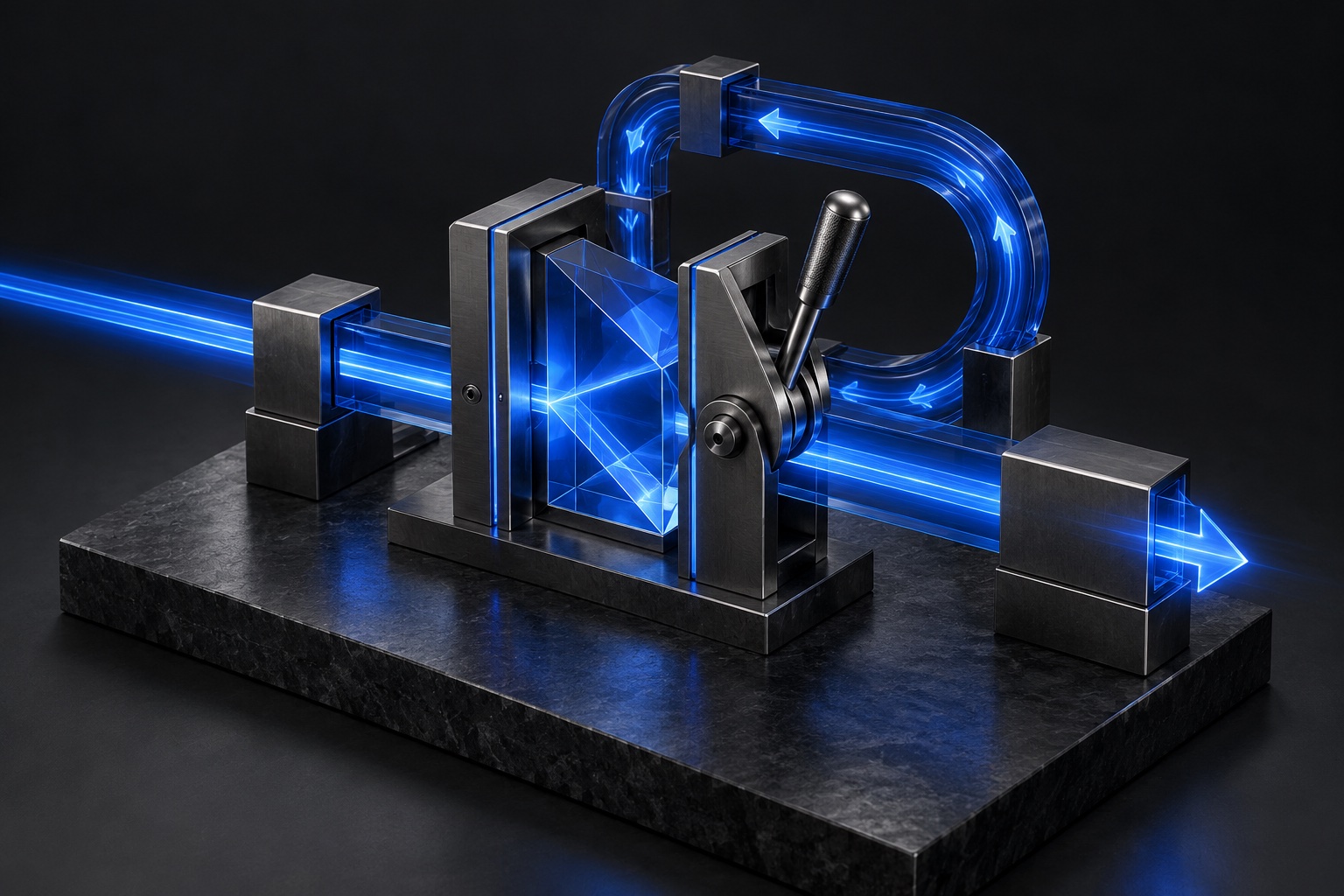 A manual approval gate and a separate blue recovery loop control a workflow